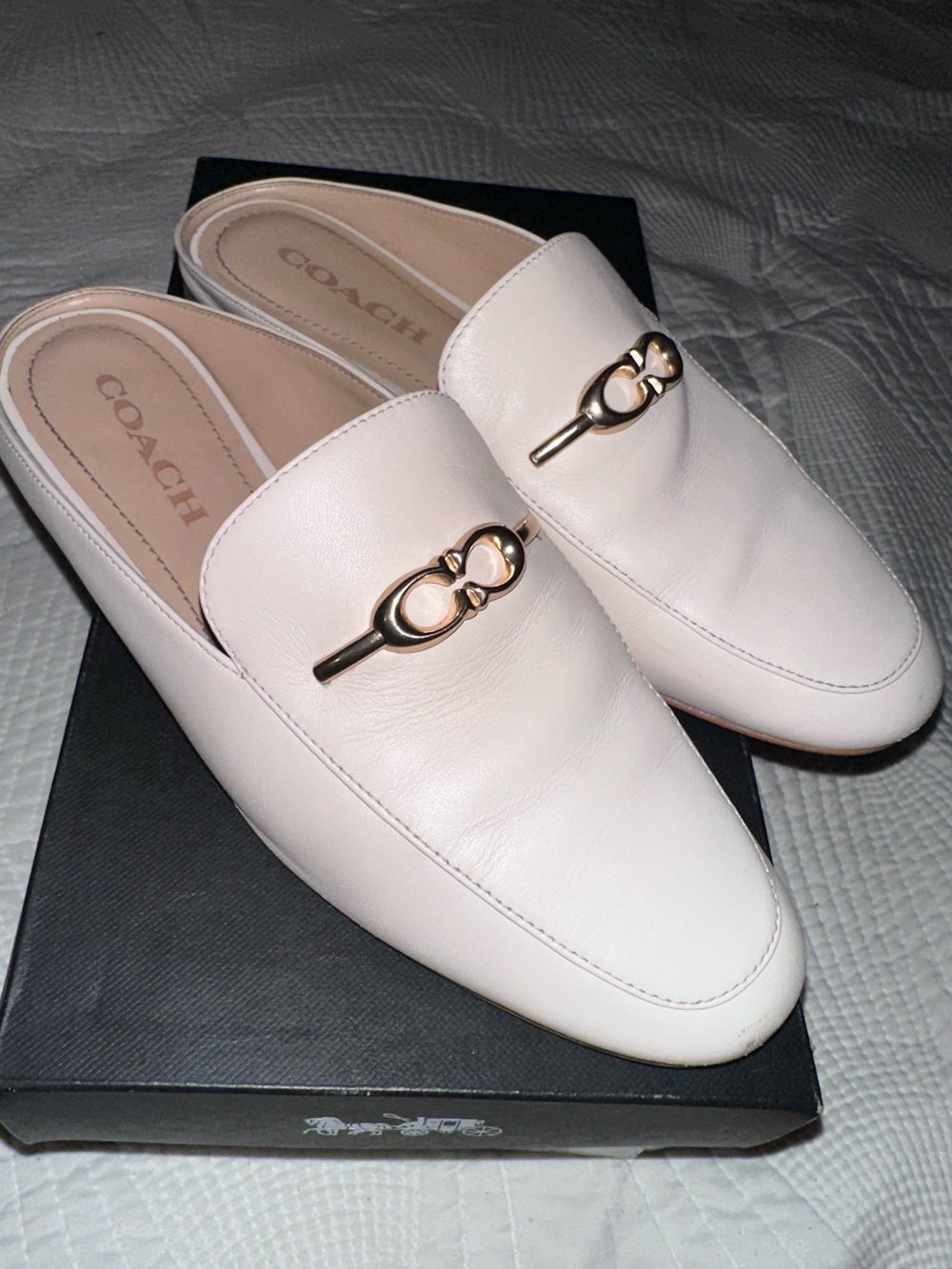 COACH Sienna Leather Slide with Gold Detail